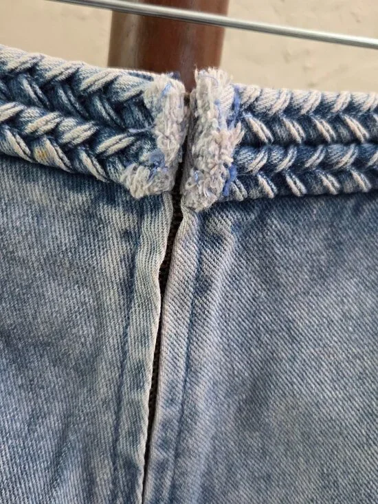 P91. Women's Braided Trim Denim Skort - Picture 7 of 7